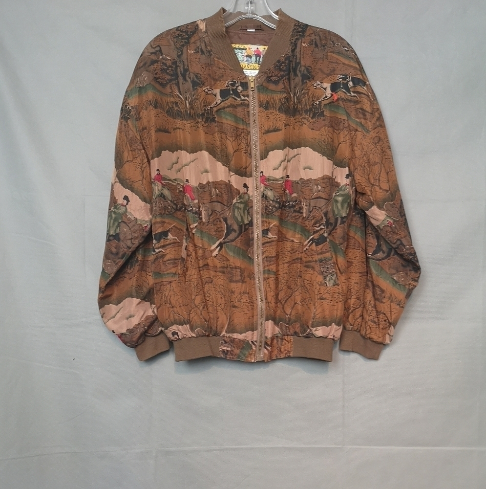Rare Vintage Horse Racing Silk Baseball Bomber Jacket